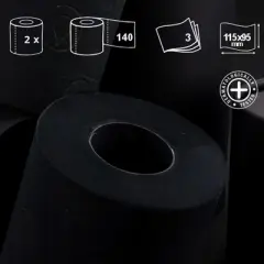 Roll-Lux Multicolor Toilet Paper - 3-Ply Premium Tissue in Black, Red, Green, Yellow, Orange, Blue, Pink, 2 Rolls, Vibrant & Luxurious