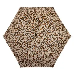 ShedRain Auto Open Auto Close Compact Umbrella - Tan Leopard Print