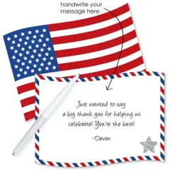 Big Dot of Happiness 4th of July - Shaped Thank You Cards - Independence Day Thank You Note Cards with Envelopes - Set of 12