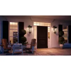 Urban Ambiance Luxury Cosmopolitan Outdoor Wall Light,  28"H x 11"W,  Midnight Black Finish, UHP1264