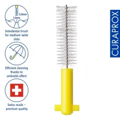 Curaprox CPS 09 Prime Refill Yellow, 8-Pack Interdental Brushes for Gentle Cleaning of Tight Gaps