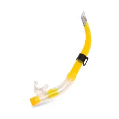 Pool Master Bahama Purge Semi-Dry Top Teen or Adult Sport Swim Snorkel - 16.5" - Yellow