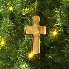 Christmas Ceramic Gold Cross Ornament - Wondershop&trade;