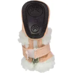 Pet Life Shearling "Duggz" Dog Shoes - Beige