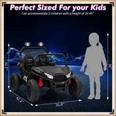 Garvee 24V 2-Seater Ride-On UTV for Kids, 400W Electric Car with Remote, LED Lights, Music, Metal Frame, Four-Wheel Suspension