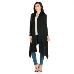 24seven Comfort Apparel Extra Long Open Front Cardigan