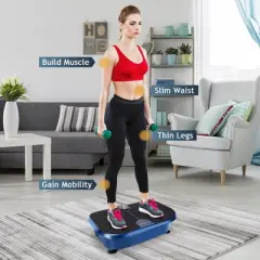 Costway Mini Vibration Plate Fitness Exercise Machine with Remote Control Loop Bands