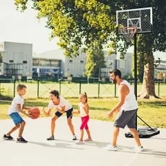 Soozier Basketball Hoop Stand Height Adjustable to 5.2 ft-10 ft for Outdoor Use