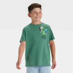 Minecraft Boys' Creeper Short Sleeve Graphic T-Shirt - Green