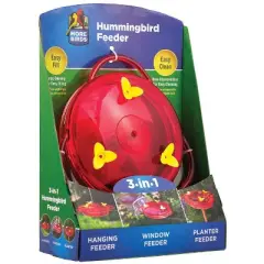 More Birds Hummingbird Plastic Nectar Feeder 3 ports (Case of 4)