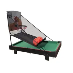 DSVIMOY 36" Multi Game Table, 2 in 1 Combo Game Table Basketball, Parent-child Games, for Indoor Outdoor, Black&Green, 36"*20"*32.2"