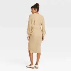 Match Back Ribbed Maternity Coordinate Set - Isabel Maternity by Ingrid & Isabel&trade; Tan