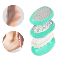 Unique Bargains 3 in 1 ABS Stainless Steel 430 Foot Callus Remover Pedicure Foot File Light Green Silver Tone 3 Pcs