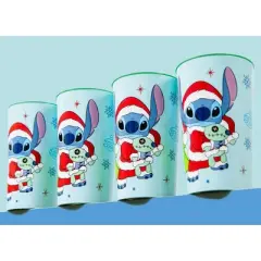 Silver Buffalo Disney Lilo & Stitch Santa Stitch 4-Piece Plastic Cup Set | Each Holds 22 Ounces