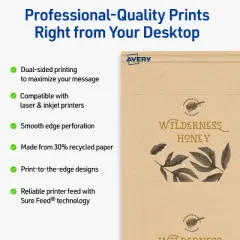 Avery Hexagon Business Cards, 2-1/2" x 2-9/10", Kraft Brown, 300 Total