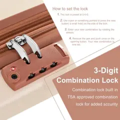 MOEPISY Hardshell Luggage Sets 6 Piece Suitcase Set, Expandable Lightweight Suitcases with Dual Wheels, TSA Lock for Men Women, White Brown