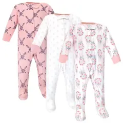 Yoga Sprout Baby Girl Cottton Zipper Sleep and Play 3pk, Dream Catcher