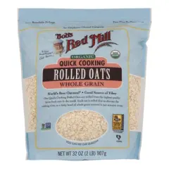 Bob's Red Mill Organic Quick Cooking Rolled Oats Whole Grain - Case of 4/32 oz