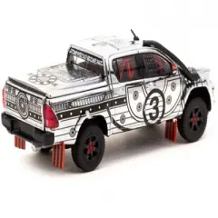 Toyota Hilux Truck Silver w/Black Graphics "One Piece" (1999) TV Series w/METAL OIL CAN 1/64 Diecast Model Car by Tarmac Works