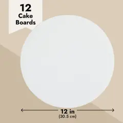 Juvale 12 Pack 12 Inch Cardboard Cake Rounds for Baking Supplies, Desserts, White