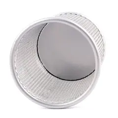 Unique Bargains Office Durable Metal Cylinder Shape Pen Holder Gray 1 Pc