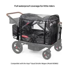 Radio Flyer Rain Cover with Bag for Voya Quad Stroller Wagon - Clear/Black