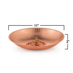 Marrgon 11" Copper Anchoring Basin - Hammered Metal Bowl for Rain Chain Downspouts