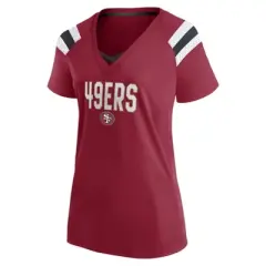 NFL San Francisco 49ers Women's Authentic Mesh Short Sleeve Lace Up V-Neck Fashion Jersey