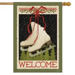 Briarwood Lane Winter Ice Skates House Flag Primitive Welcome 28"