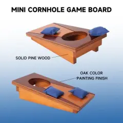 GSE 10"x5" Mini Tabletop Cornhole Toss Game Set with 8 Bean Bags, Wooden Desktop Corn Hole Game Set