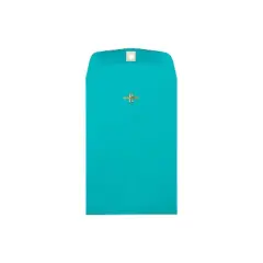 JAM Paper 6 x 9 Open End Catalog Colored Envelopes with Clasp Closure Sea Blue Recycled 25/Pack