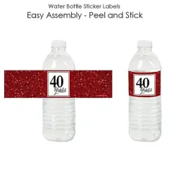 Big Dot of Happiness We Still Do - 40th Wedding Anniversary - Anniversary Party Water Bottle Sticker Labels - Set of 20