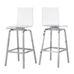 Alta Modern 29" Barstools (Set of Two) Chrome - Inspire Q