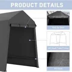 Portable Outdoor Storage Tent, Heavy-Duty Shelter Shed with Roll-Up Doors & Vents, Waterproof Storage for ATV, Motorcycles & Garden Tools