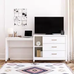 Westerleigh 3 in 1 Media Dresser and Desk Combo - CosmoLiving by Cosmopolitan