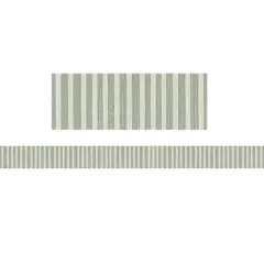 Teacher Created Resources&reg; Classroom Cottage Sage Green Stripes Straight Border Trim, 35 Feet Per Pack, 6 Packs