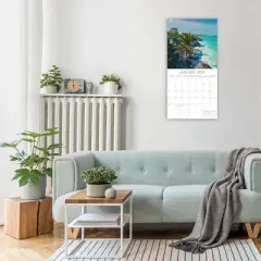 The Gifted Stationery 2025 Square Wall Calendar, Travel the World, 16-Month Passport Collection Theme with 180 Reminder Stickers (12x12 In)