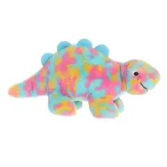 Aurora Large Watercolor Dinos Speckling Stego Dinos & Dragons Ferocious Stuffed Animal Blue 12.5"
