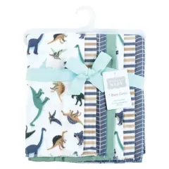Hudson Baby Boys Cotton Flannel Burp Cloths 7-Pack, Dino Friends, One Size
