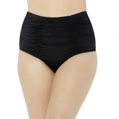 Swimsuits for All Women&rsquo;s Plus Size Shirred High Waist Swim Brief