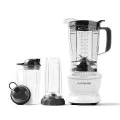 nutribullet Blender Full Size Combo 1200 Watt 640z NBF20500AW - Matte White: Smoothie Blender, 64oz Capacity, 4 Speeds