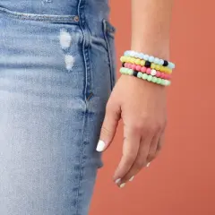 Zodaca 8 Pack Ruber Beaded Bracelets in 6 Colors for Party Favors, VSCO Color Changing Jewelry for Girls, Women, Men, Kids, Teens, 2.6 x 0.3 In