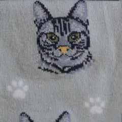 Novelty Socks 15.25" Silver Tabby Cat Socks Premium Quality E & S Pet  -  Socks