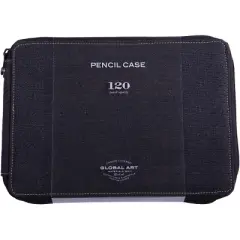Global Art Canvas Pencil Case-Black, Holds 120