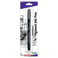 Pentel Arts Pointliner Pen, 0.3mm, Black Pigment Ink, Pack of 6