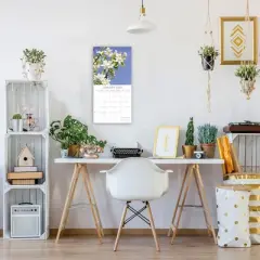 The Gifted Stationery 2025 Square Wall Calendar, Blossoms, 16-Month Floral Theme Hanging Calendar with 180 Reminder Stickers (12 x 12 In)