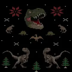 Women's Design By Humans Ugly Dino Christmas Sweater By AnotheHero Racerback Tank Top