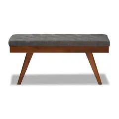 Alona Medium Wood Dining Bench Gray - Baxton Studio