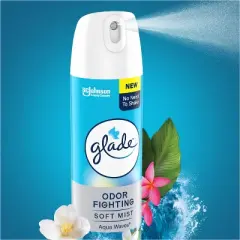Glade Odor Fighting Soft Mist Aerosol Room Air Freshener - Aqua Waves - 8oz