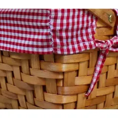 Vintiquewise Small Rectangular Basket Lined with Gingham Lining